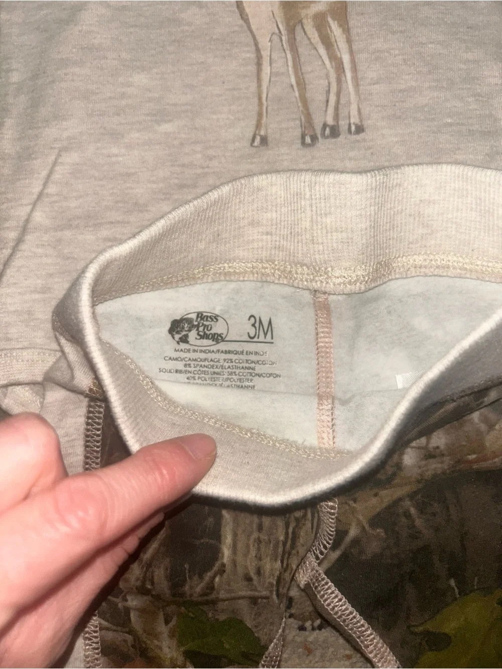 Bass Baby Deer Bodysuit with Green & Brown Camo Leggings